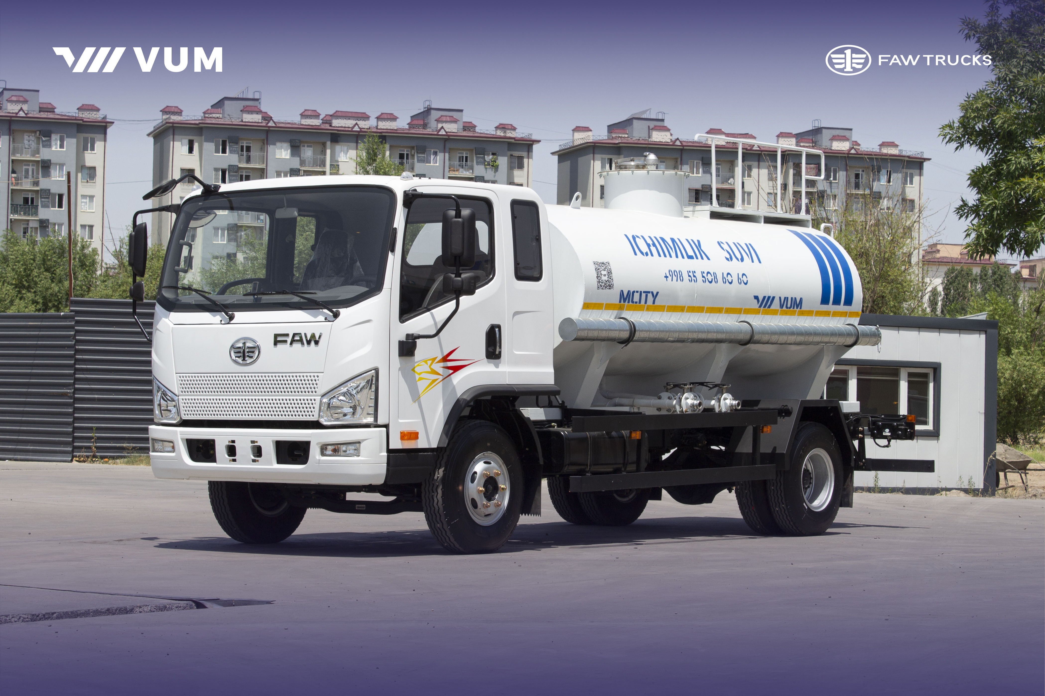 Ichimlik suvi uchun suv tashuvchi FAW Tiger V (6 m³), VUM5110 — O‘zbekistonda ichimlik suvini xavfsiz yetkazib berish uchun ishonchli yechim