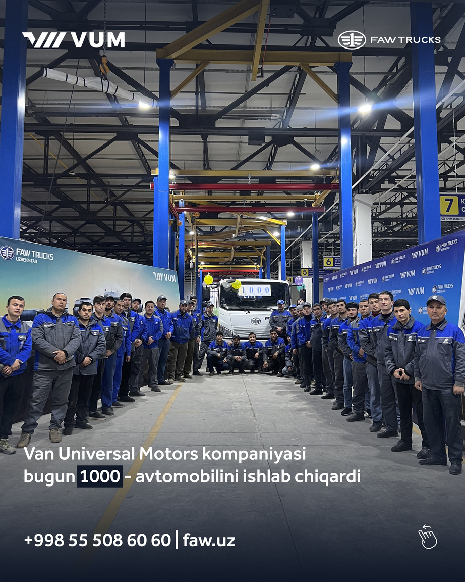 Van Universal Motors ishlab chiqarish liniyasidan 1000-texnika rasman chiqarildi